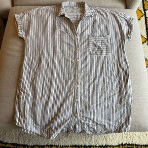 Rhythm Gray and White Striped Casual Shirt